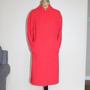Vtg 60s The Puget Sounder Item House Poppy Orange All Weather Coat Women's S